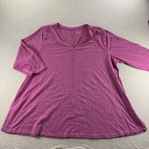 Lane Bryant Women's Purple V-Neck 3/4 Sleeve Tunic Top Plus Size‎ 22/24 Everyday